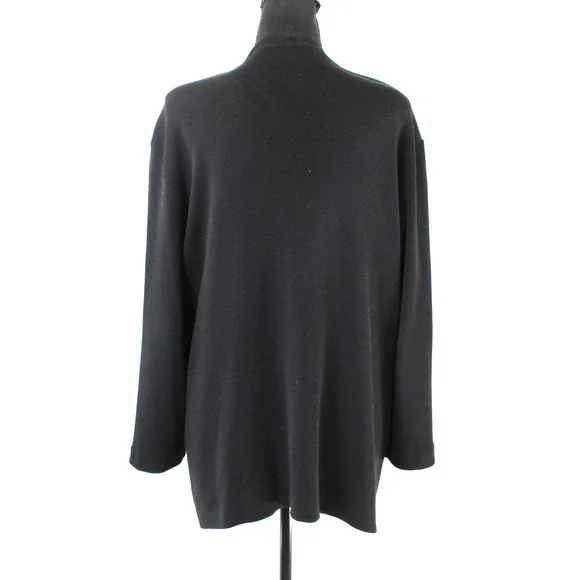 Salvatore Ferragamo Black Gold Gancini Logo Cotton Cardigan XL V-Neck Sweater